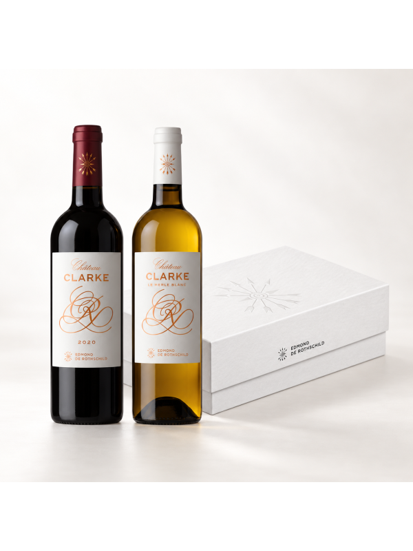 Coffret de deux bouteilles Château Clarke